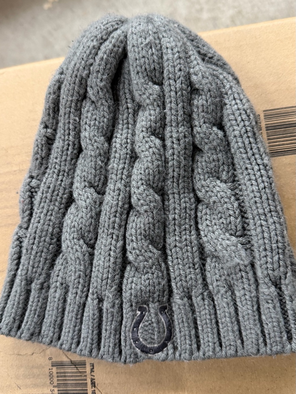 Colts NFL Gray Cable Knit Beanie